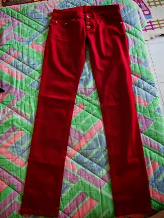 Pantaloni Dondup donna lana 100% rosso-bordo