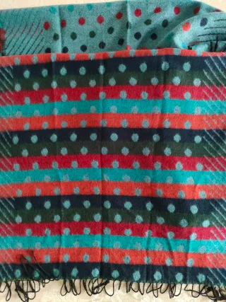 Sciarpa uomo fantasia pois e righe double face