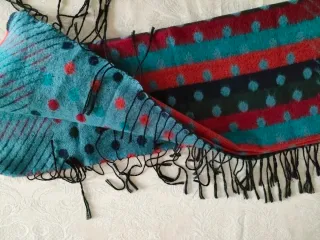 Sciarpa uomo fantasia pois e righe double face