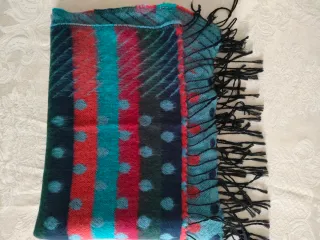 Sciarpa uomo fantasia pois e righe double face