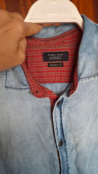 Camisas XL Calvin Klein gris y vaquera Zara