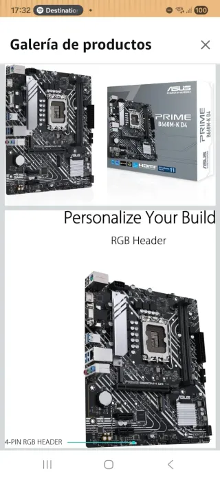 ASUS Prime B660M-K D4 Placa Base mATX