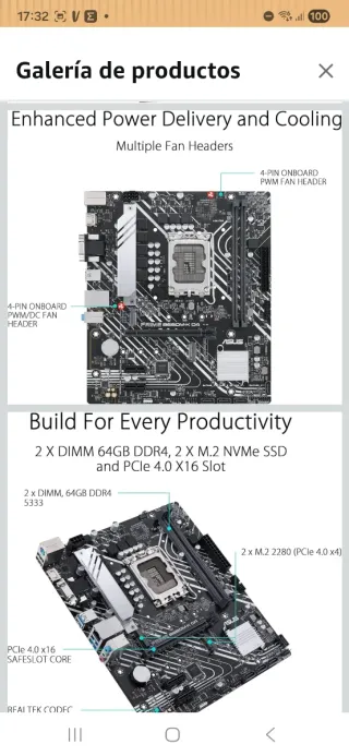 ASUS Prime B660M-K D4 Placa Base mATX