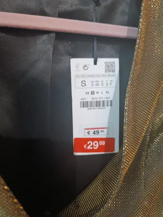 Vestido fiesta dorado brillante