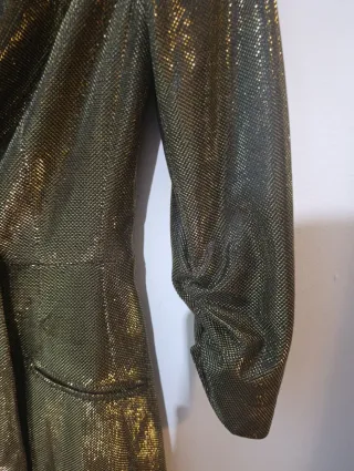 Vestido fiesta dorado brillante