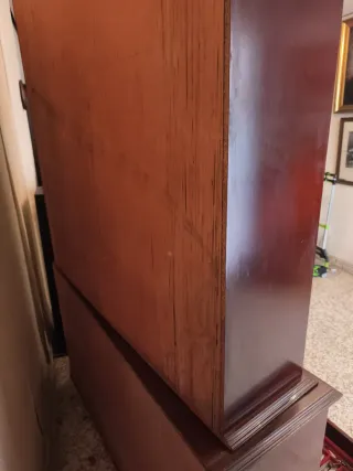 Vitrina desmontable de madera aglomerada y cristal