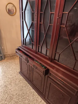 Vitrina desmontable de madera aglomerada y cristal