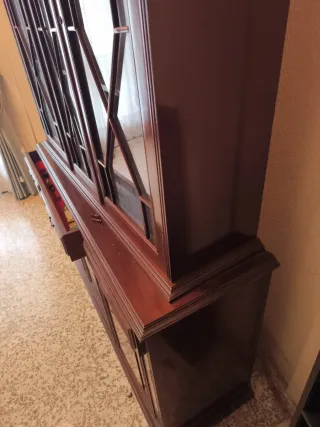 Vitrina desmontable de madera aglomerada y cristal