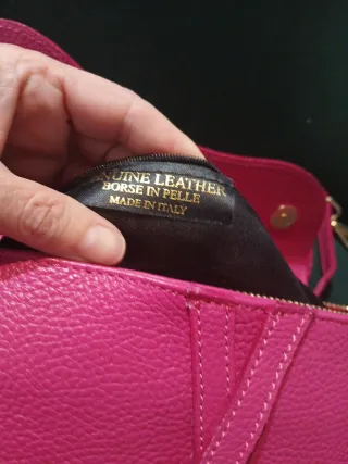 Bolso piel fucsia