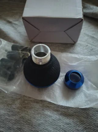 Pomo cambio cuero y aluminio 5 velocidades