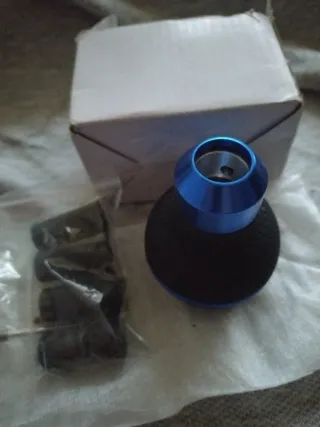 Pomo cambio cuero y aluminio 5 velocidades