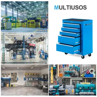 Carro de Taller con Ruedas 5 Cajones
