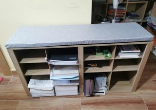 Banco con Estantes de madera zapatero con asiento