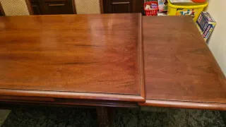 Mesa comedor madera de nogal 1,90 extensible a 2,7