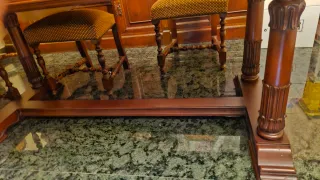 Mesa comedor madera de nogal 1,90 extensible a 2,7