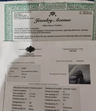 Anillo compromiso diamante Caribeño