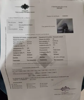 Anillo compromiso diamante Caribeño