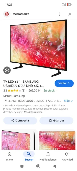 TV Samsung LED 65 UE65DU7172U UHD 4K