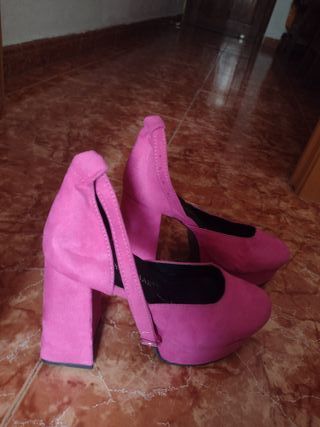Zapatos de fiesta tacón plataforma rosa
