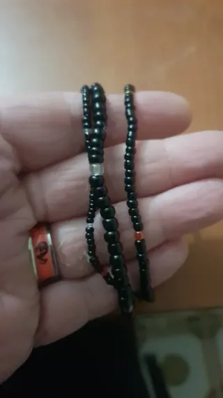 3 braccialetti neri fatti a mano