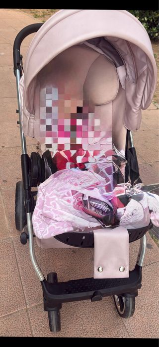 Carro bebé Junama rosa con silla de paseo
