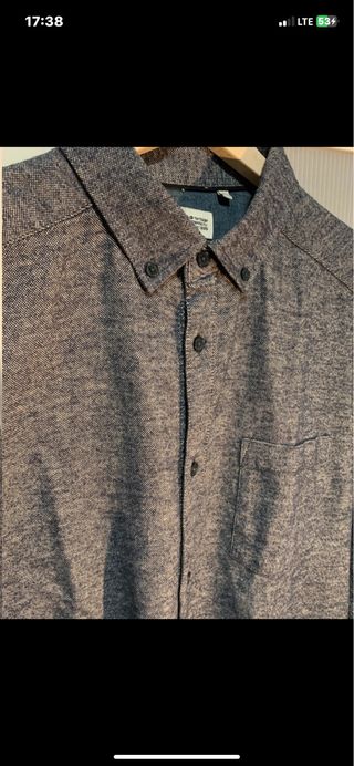 Camisa Solid manga larga azul Talla L
