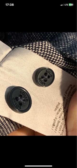 Camisa Solid manga larga azul Talla L