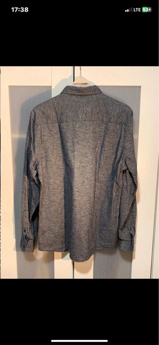 Camisa Solid manga larga azul Talla L