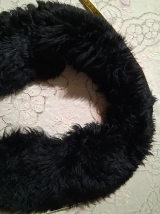 Colletto pelliccia capra nero