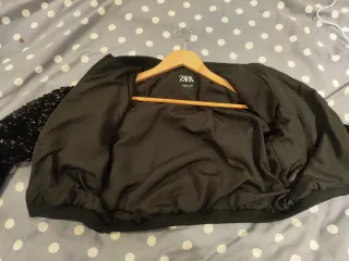 Chaqueta lentejuelas negra talla 9/10