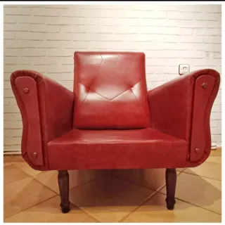 Sillón Vintage Piel Rojo Años 60