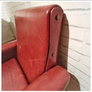 Sillón Vintage Piel Rojo Años 60