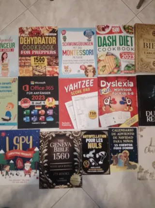 Blocco di 22 libri in lingue straniere nuovi