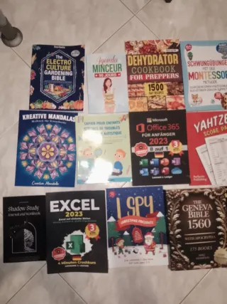 Blocco di 22 libri in lingue straniere nuovi