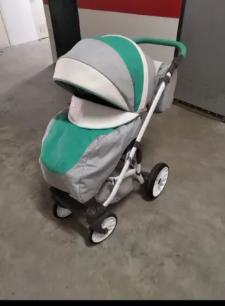 Carro bebé 2 piezas gris y verde