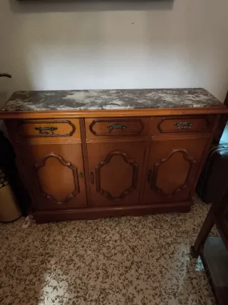 Cómoda de entrada con tapa de mármol