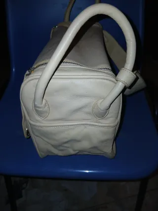 Borsa donna beige con occhio multicolor