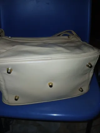 Borsa donna beige con occhio multicolor