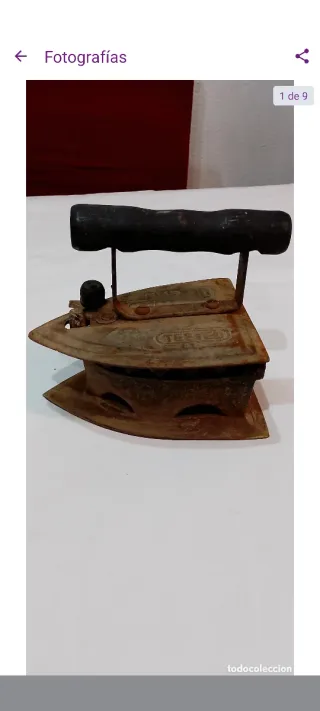 Plancha de carbón antigua siglo XIX