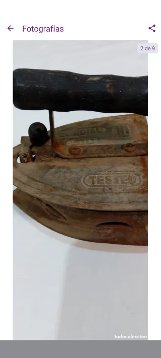 Plancha de carbón antigua siglo XIX