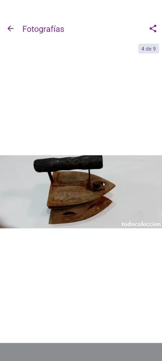 Plancha de carbón antigua siglo XIX