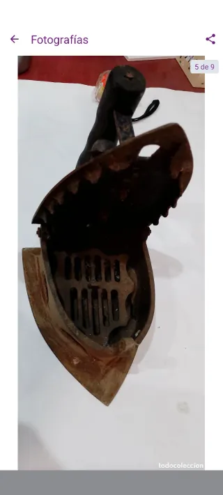 Plancha de carbón antigua siglo XIX