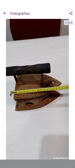 Plancha de carbón antigua siglo XIX