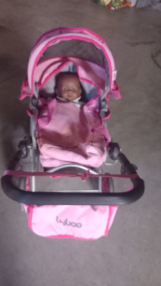 Carretto per bambole rosa