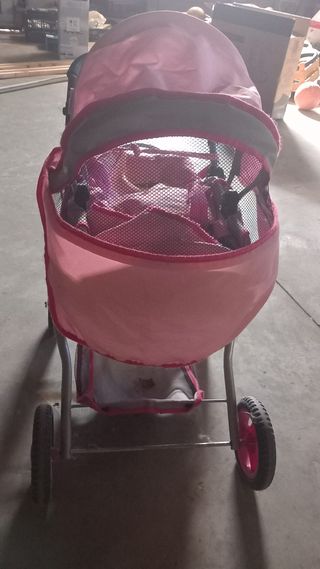 Carretto per bambole rosa
