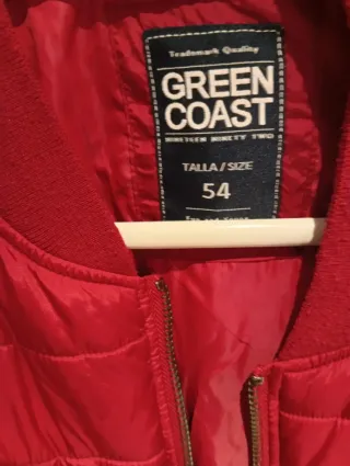 Cazadora acolchada Green Coast roja talla 54