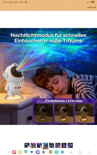 Proyector Astronauta Estrellas Nebulosa nuevo prec