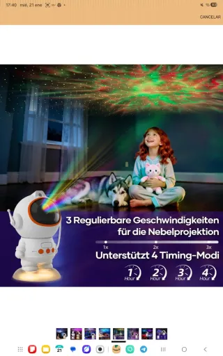 Proyector Astronauta Estrellas Nebulosa nuevo prec