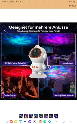 Proyector Astronauta Estrellas Nebulosa nuevo prec