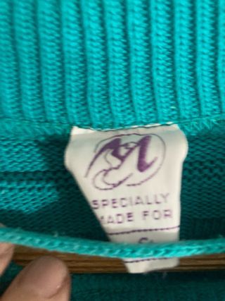 Jersey cuello redondo verde azulado talla XL